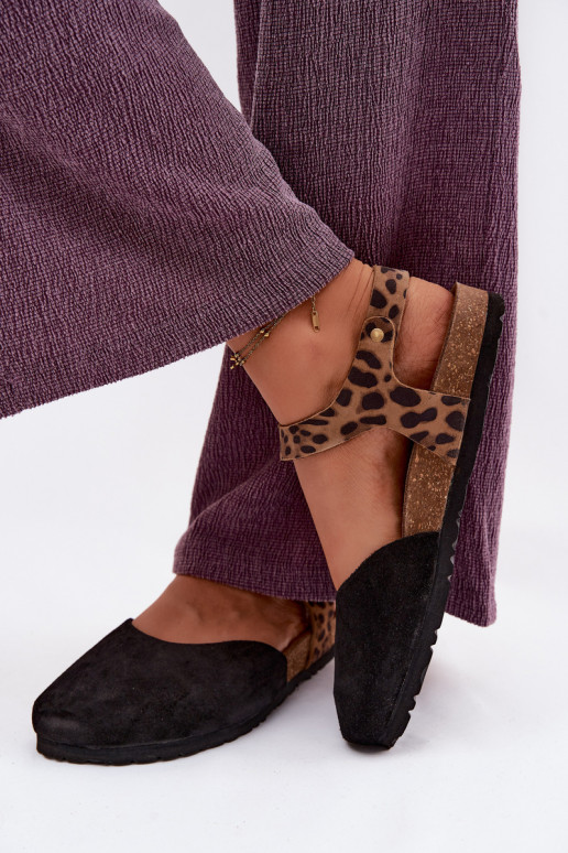 Leer Suède damessandalenZakrytymi Palcami Het heeftciejka H7365-01 zInart