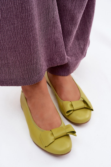 Ballerinas met linten Het heeftciejka P6802-09 Limoen