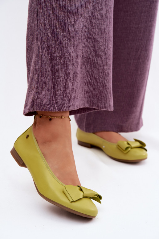Ballerinas met linten Het heeftciejka P6802-09 Limoen
