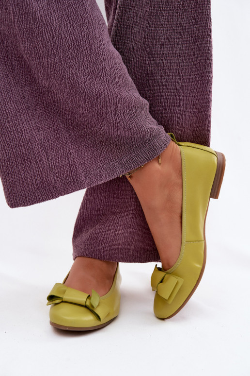 Ballerinas met linten Het heeftciejka P6802-09 Limoen