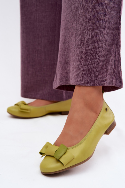 Ballerinas met linten Het heeftciejka P6802-09 Limoen