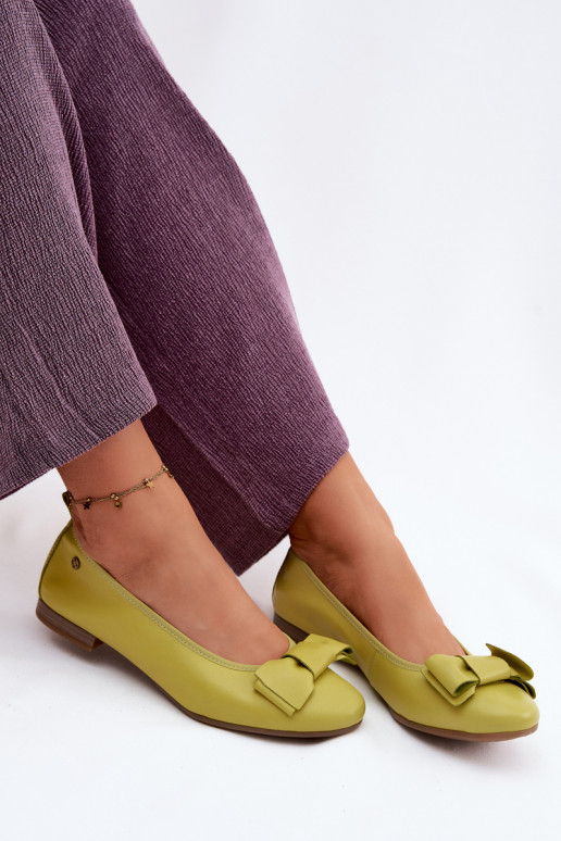Ballerinas met linten Het heeftciejka P6802-09 Limoen