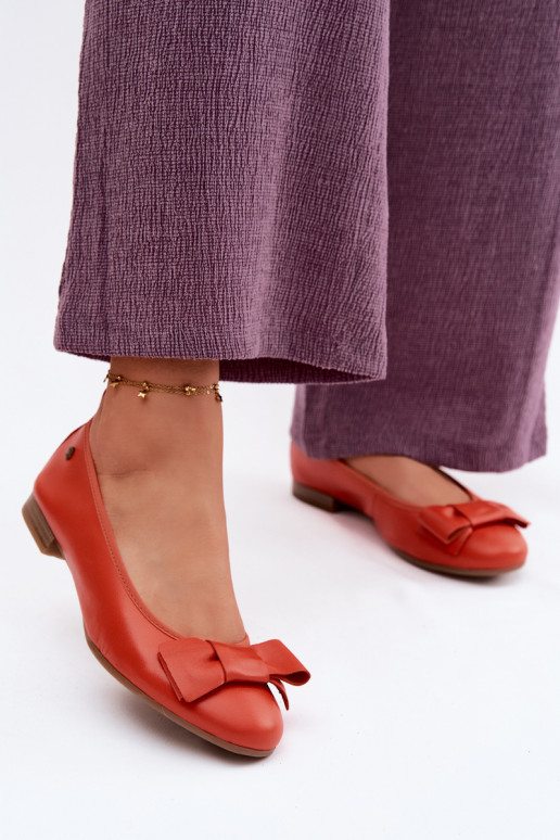 Ballerinas met linten Het heeftciejka P6802-18 oranje