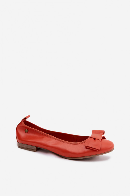 Ballerina's met strikken in oranje kleur