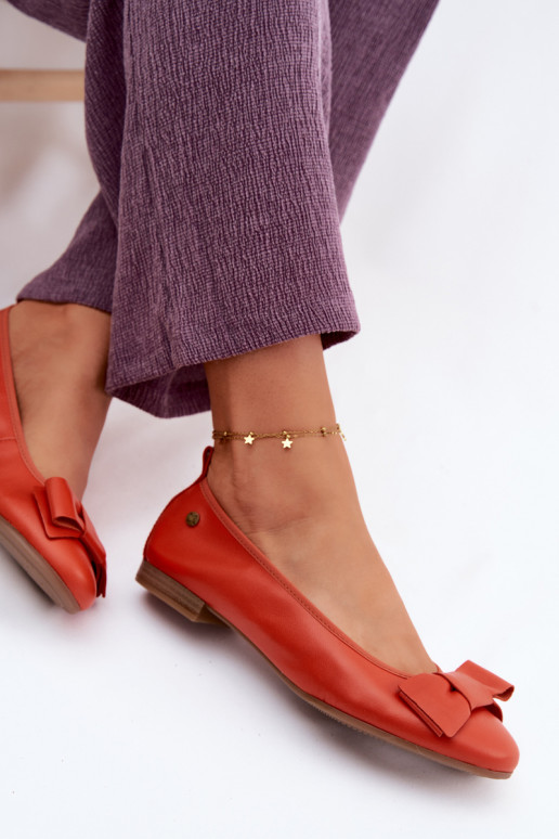 Ballerina's met strikken in oranje kleur