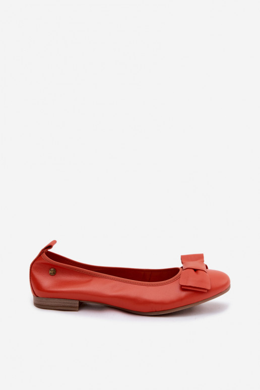 Ballerina's met strikken in oranje kleur