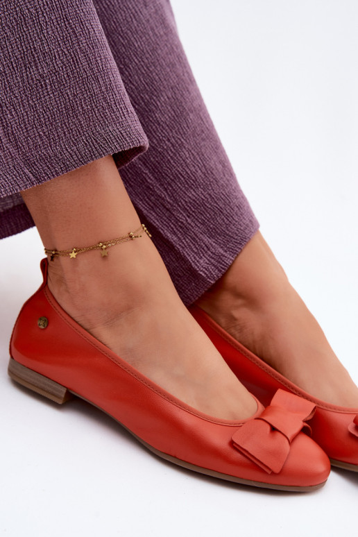 Ballerina's met strikken in oranje kleur