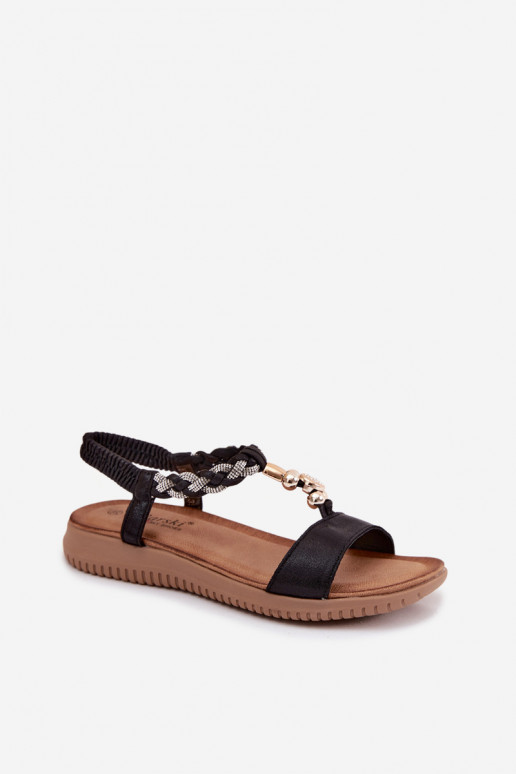 Platte sandalen voor vrouwen in zwart
