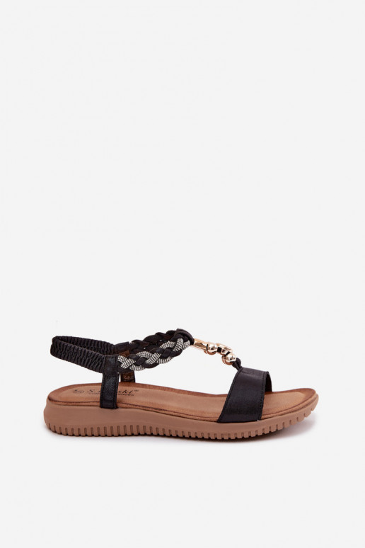 Platte sandalen voor vrouwen in zwart