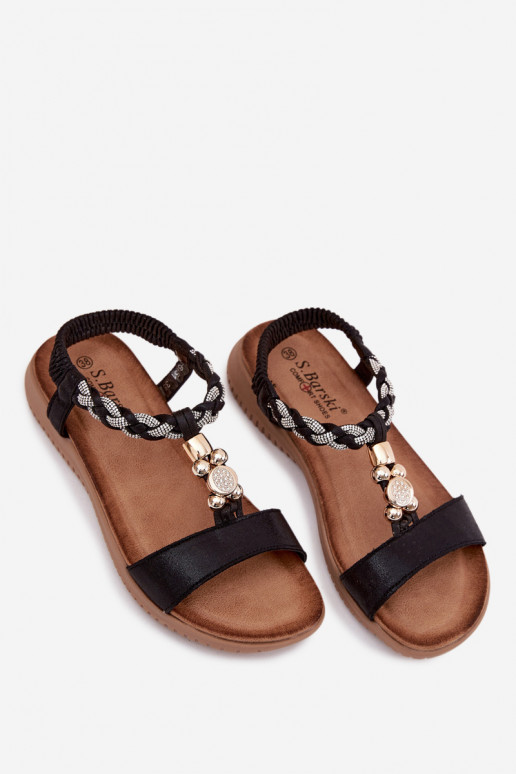 Platte sandalen voor vrouwen in zwart