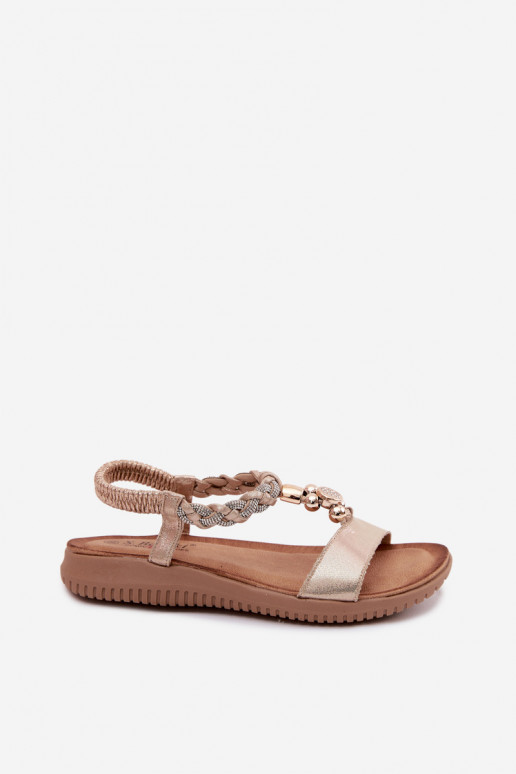 Platte sandalen voor vrouwen in goudkleur