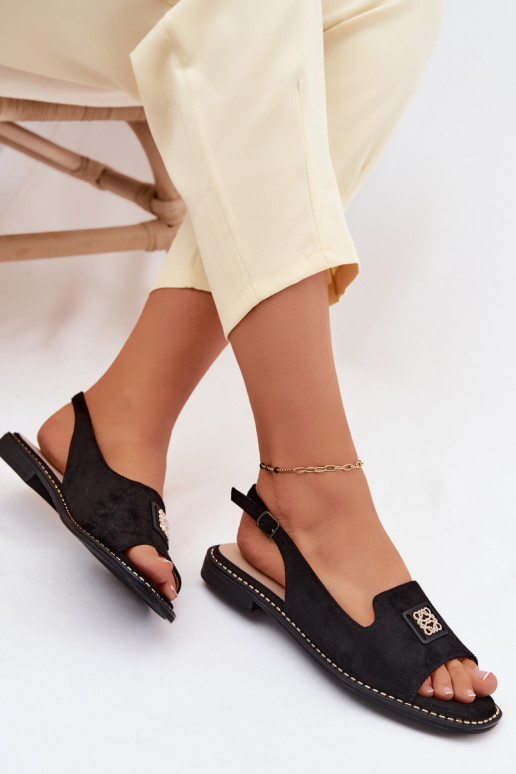 Dames sandalen met brede hakken Met sierlijk Detalem S.Barski KV61-6015 zInart