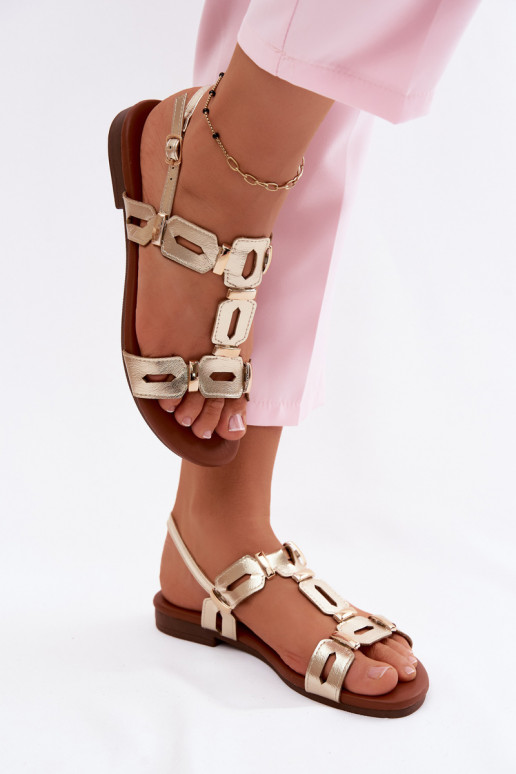 Sandalen voor dames S.Barski PL61-0903 gouden kleur