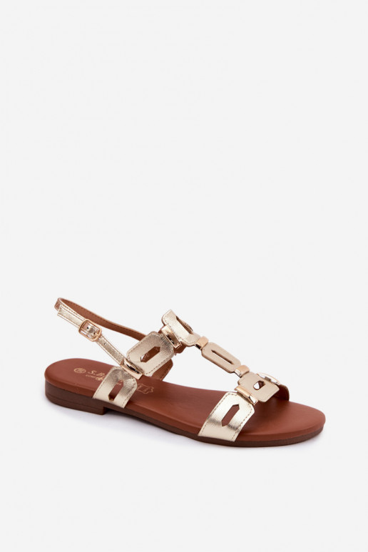 Platte sandalen S.Barski PL61-0903 goudkleurig