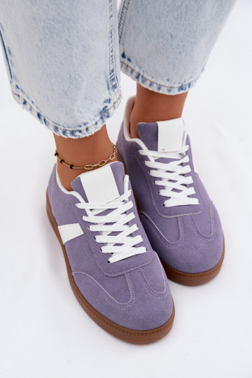 Sneakers met imitatie van faux suede in violet Calira