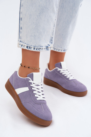 Sneakers met imitatie van faux suede in violet Calira 2