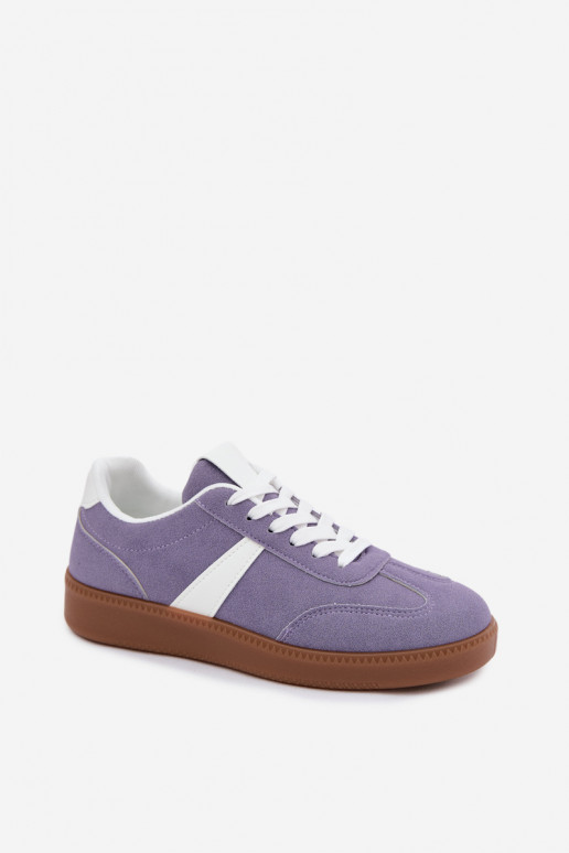 Sneakers met imitatie van faux suede in violet Calira