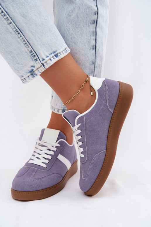 Sneakers met imitatie van faux suede in violet Calira