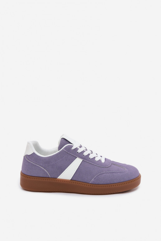 Sneakers met imitatie van faux suede in violet Calira