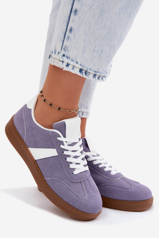 Sneakers met imitatie van faux suede in violet Calira