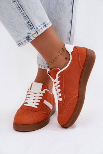 Sneakers met imitatie van faux suede in oranje Calira 2