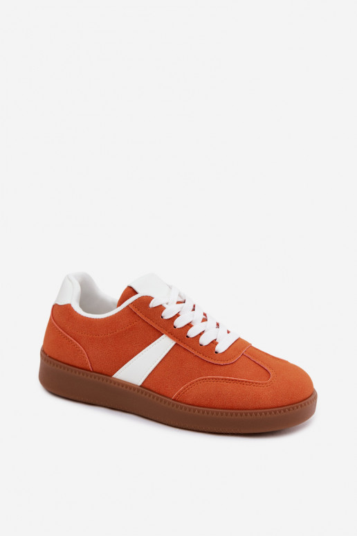 Sneakers met imitatie van faux suede in oranje Calira