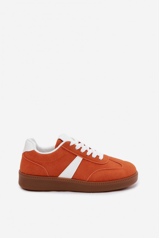 Sneakers met imitatie van faux suede in oranje Calira