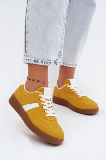 Sneakers met imitatie van faux suede in geel Calira 2