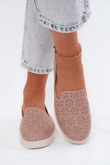 Roze geperforeerde instap schoenen Salty 2
