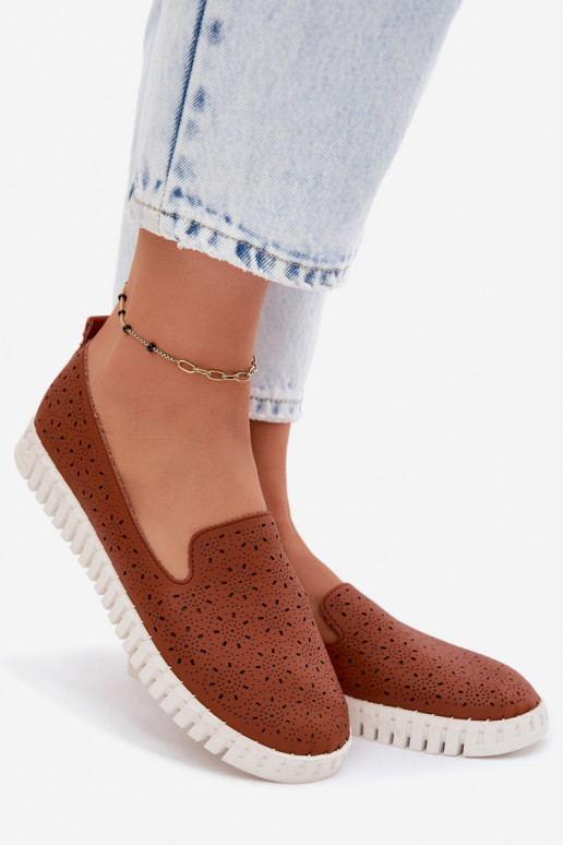 met elementen van opengeInerkt Persistent model schoenen Dames bruine kleur Salty