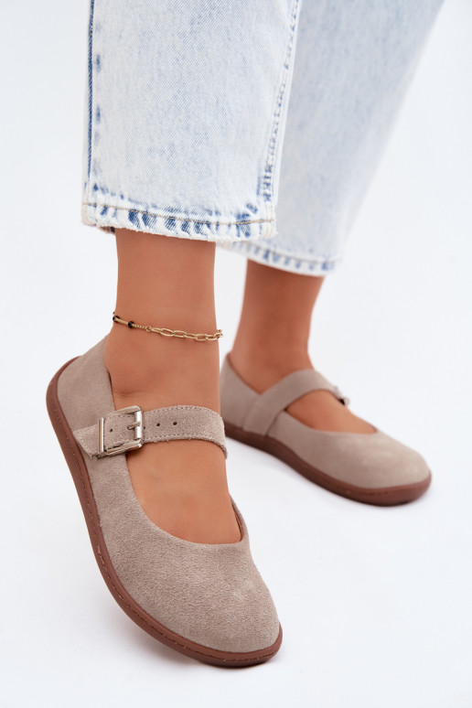 Ballerinas BarefootOpturalnego van suèdeu Zazoo 316 kleur cappuccino