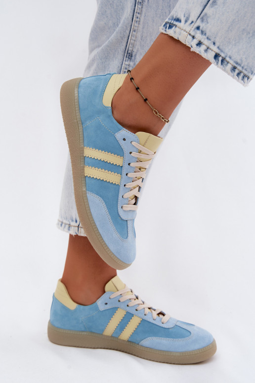 Lichtblauwe suède sneakers Zazoo N1068