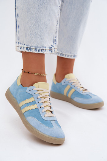 Zazoo N1068 van suède Laag Sneakers model schoenen Dames lichtblauIn 2