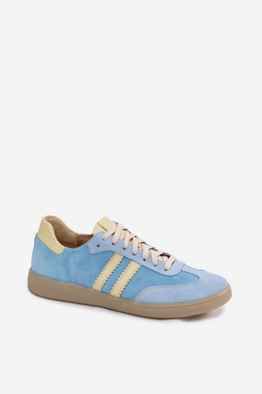 Lichtblauwe suède sneakers Zazoo N1068
