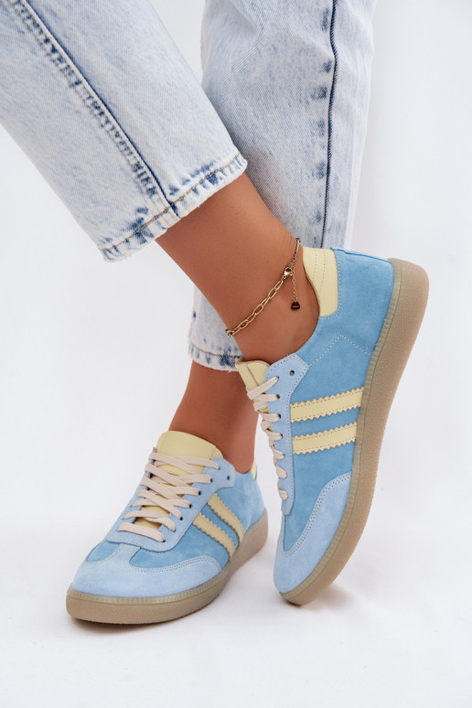 Lichtblauwe suède sneakers Zazoo N1068