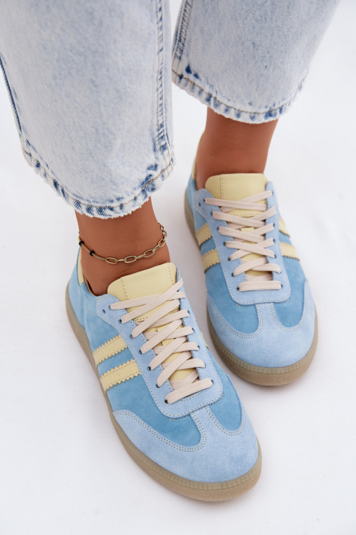 Zazoo N1068 van suède Laag Sneakers model schoenen Dames lichtblauIn