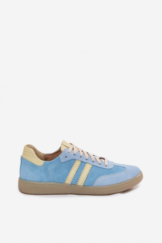 Lichtblauwe suède sneakers Zazoo N1068