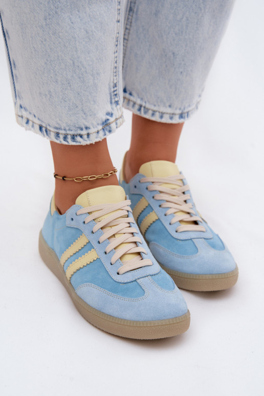 Lichtblauwe suède sneakers Zazoo N1068