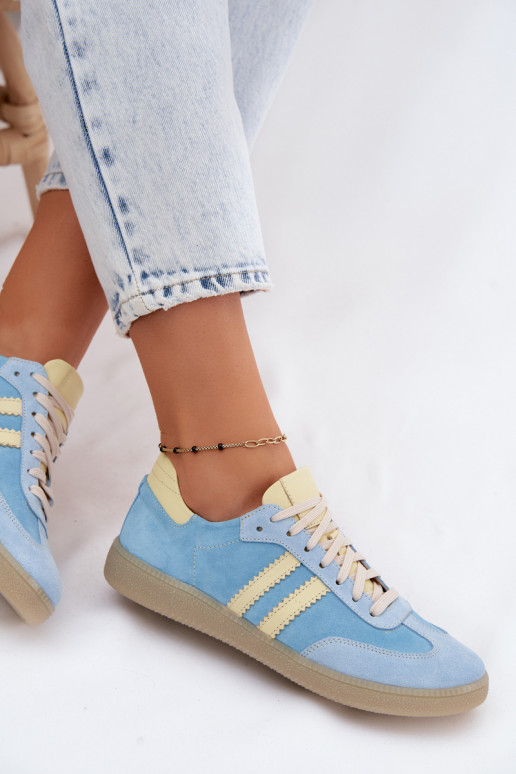 Lichtblauwe suède sneakers Zazoo N1068