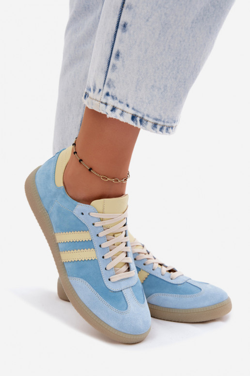 Zazoo N1068 van suède Laag Sneakers model schoenen Dames lichtblauIn