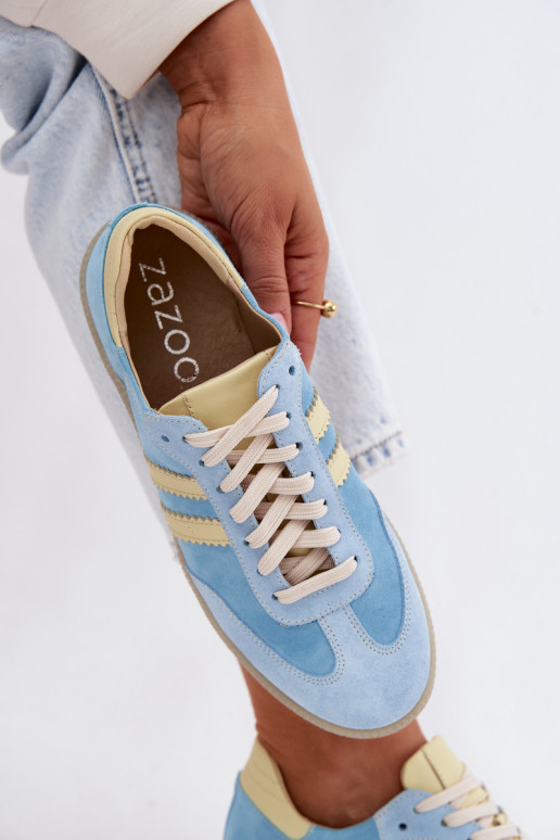 Lichtblauwe suède sneakers Zazoo N1068