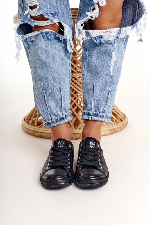 Dames leren sneakers Big Star zwart