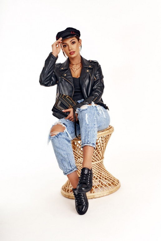 Dames leren sneakers Big Star zwart