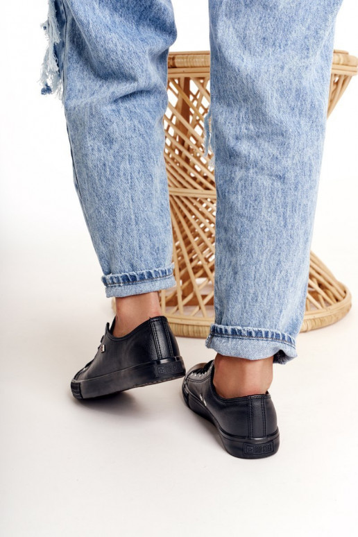 Dames leren sneakers Big Star zwart