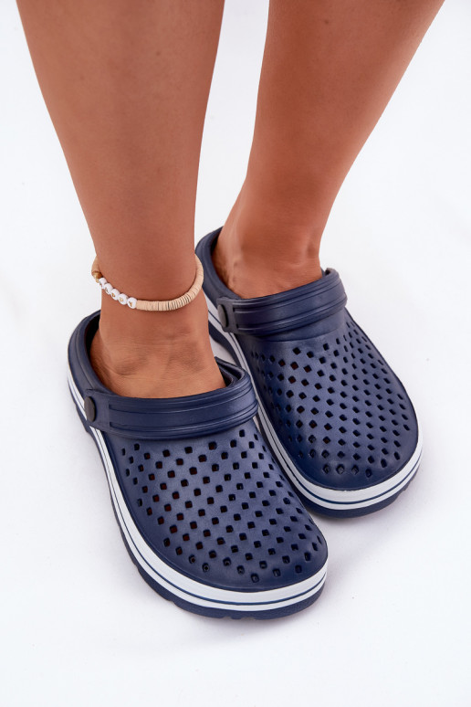 Lichte dames donkerblauwe slippers Ardanica