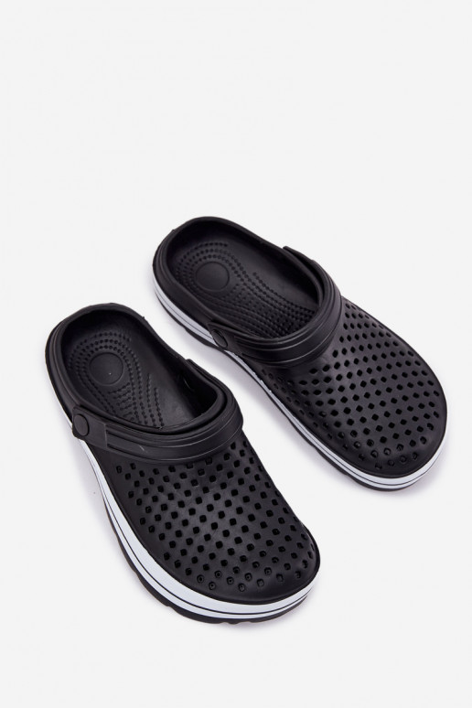 Lichte heren zwarte slippers Tai Turiravena