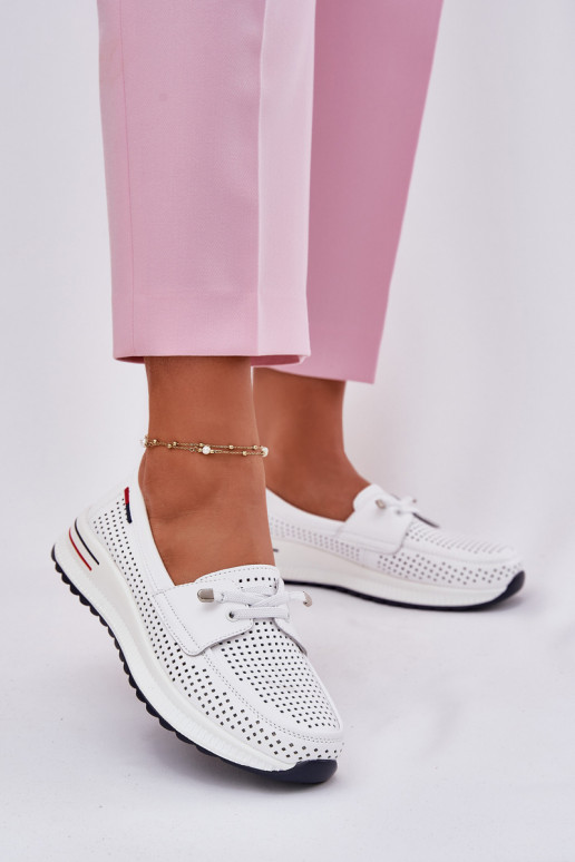 Leer schoenen Dames met platform Initte kleur Violeth