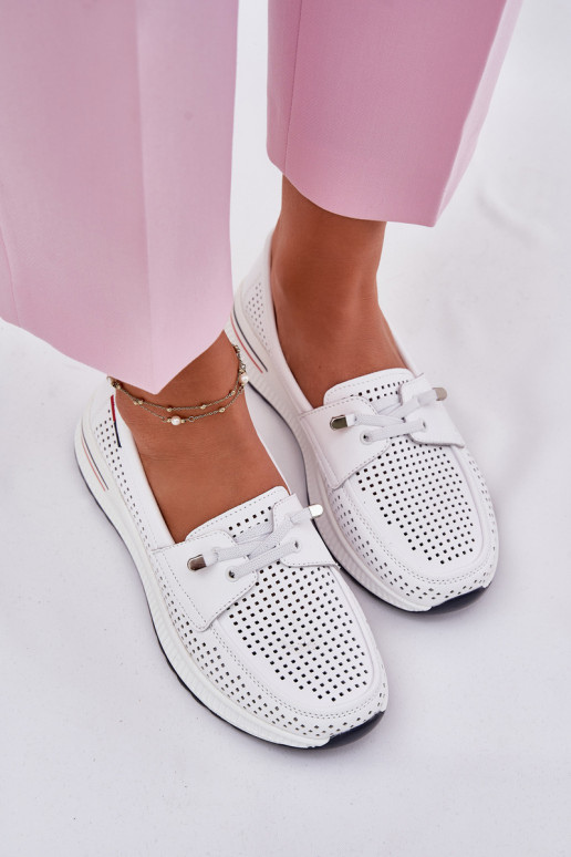 Leer schoenen Dames met platform Initte kleur Violeth