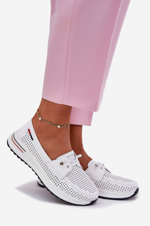 Leer schoenen Dames met platform Initte kleur Violeth