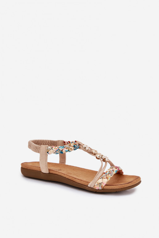 Dames zandkleurige sandalen met bandjes Nusoreth